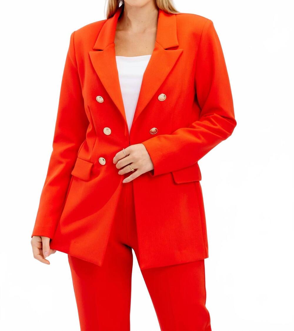 NEW FRANK LYMAN formal hip-length jacket in orange